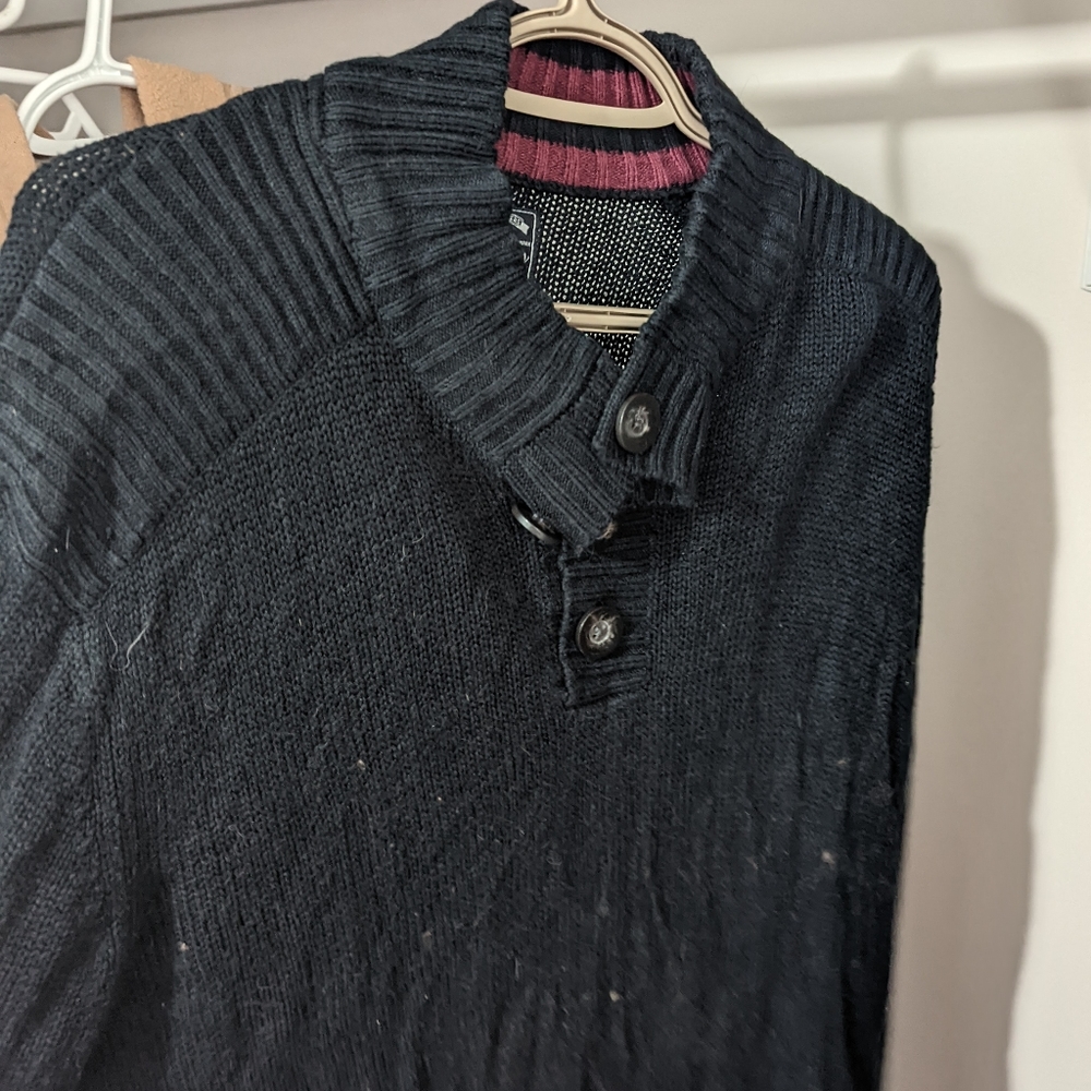 Heavy woven black men's sweater
